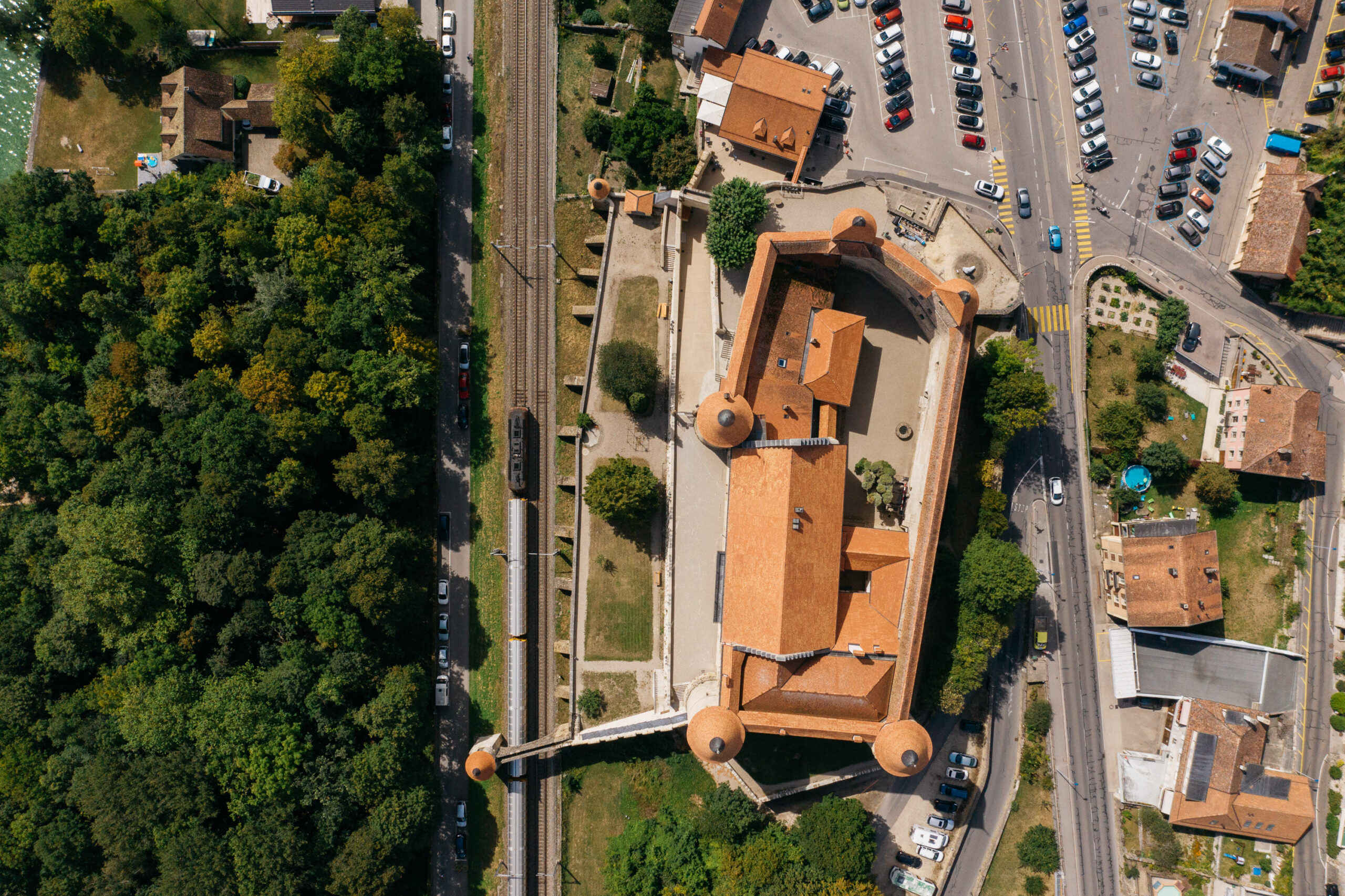 Vue aérienne du château