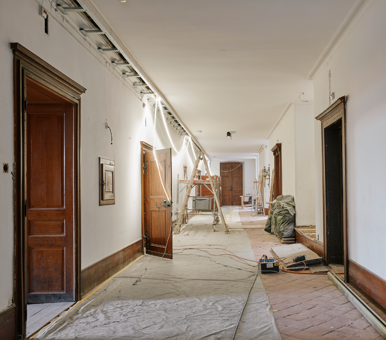 Korridor des Schlosses Grandson im Umbau